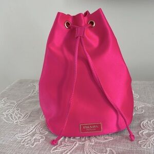 Prada Candy Parfums Bucket Drawstring Pink Cosmetics Bag